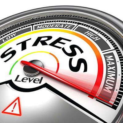 stress level conceptual meter indicating maximum, isolated on white background stress level conceptual meter indicating maximum, isolated on white background